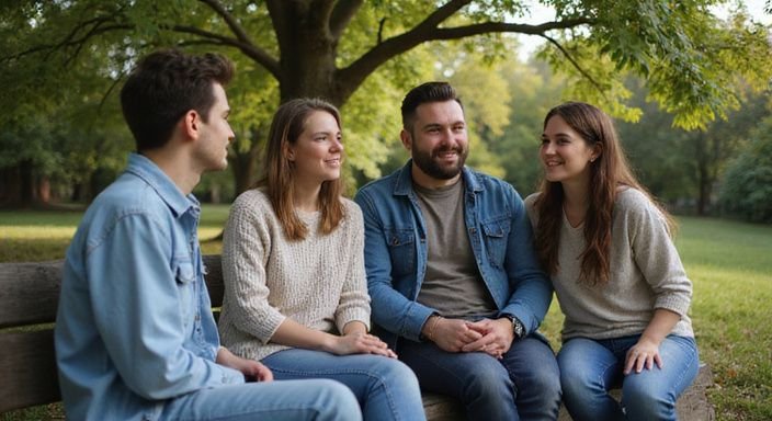 Een diverse groep transgender personen geniet van een gezellige bijeenkomst. Een diverse groep transgender personen geniet van een gezellige bijeenkomst tijdens dating voor shemales.