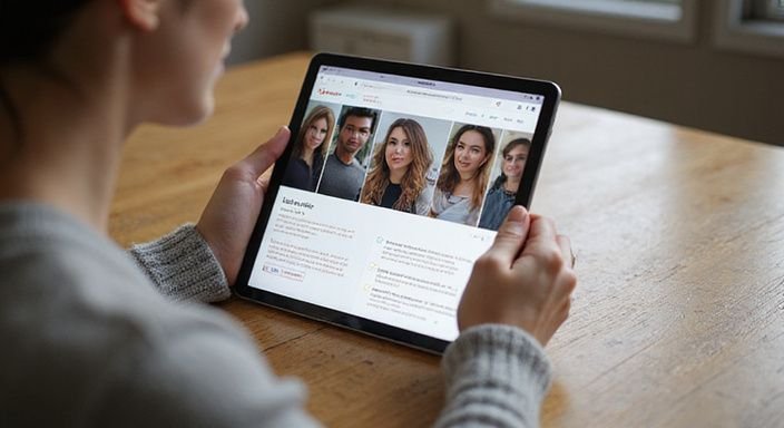 Tips shemale datingprofiel: Een tablet toont een online datingplatform met tips voor transgender profielen