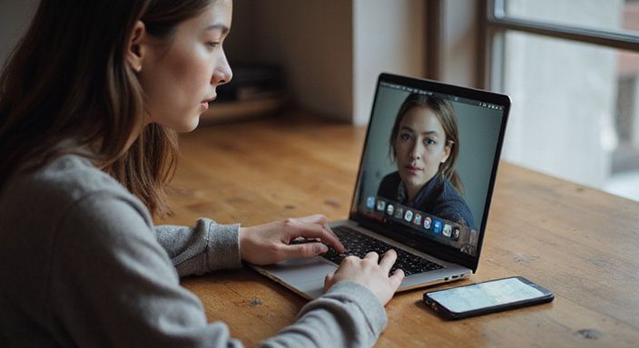 Een persoon in gesprek met een transgender individu via sexchatten met transgenders.