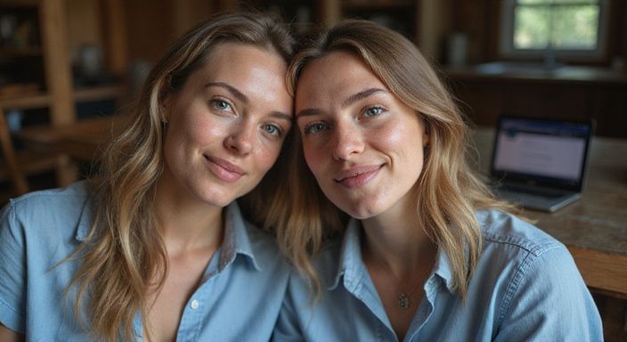 Twee mensen in een intieme webcamperformantie voor Trans Webcamsex met authentieke uitdrukkingen.