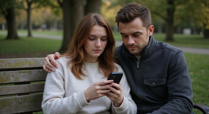 Een vrouw en een man zitten ontspannen op een parkbank en willen transgender sexcontact Groningen.