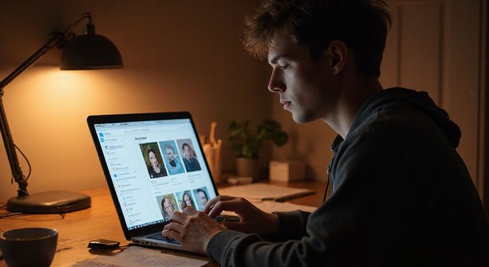 Een volwassene verdiept in een gebruiksvriendelijke datingsite voor Transgender sexcontact Drenthe