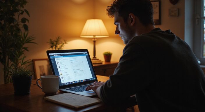 Een persoon bereidt zich voor op online daten met veiligheidsnotities.