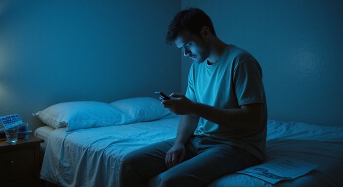 Een jongere worstelt met dating-appmeldingen en intieme keuzes.